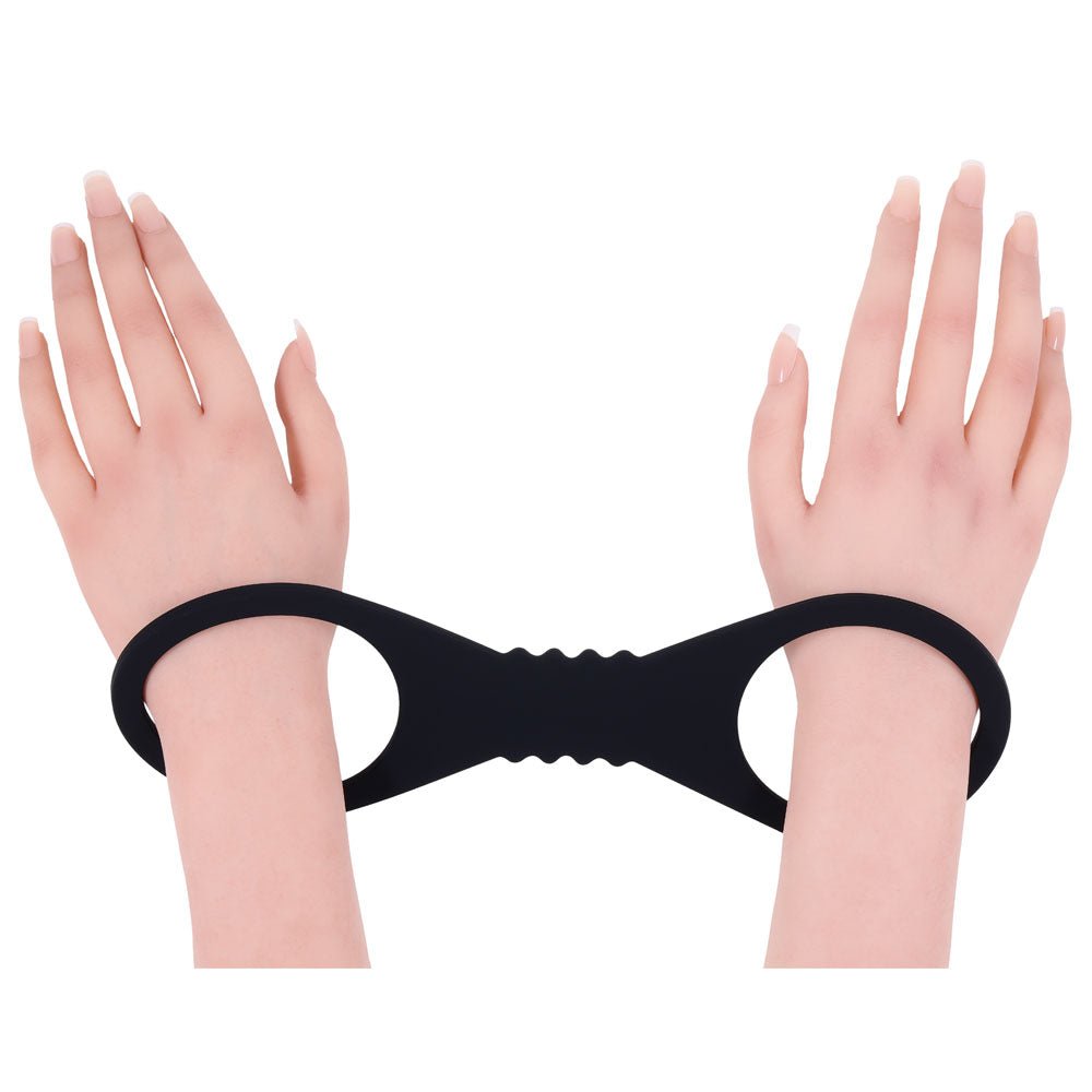 Sex & Mischief Shadow Large Silicone Cuffs - Black Large Restraints - BONDAGE - TOYS - Mr and Mrs D's