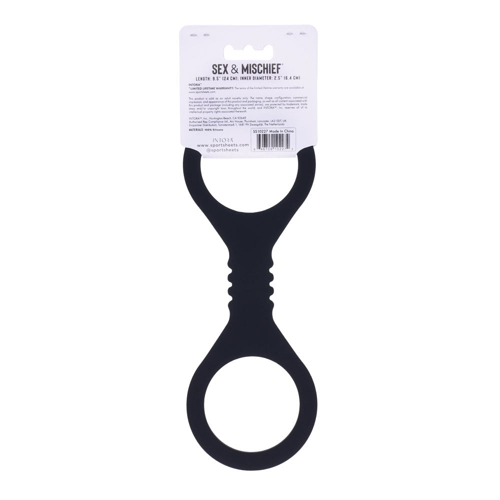 Sex & Mischief Shadow Small Silicone Cuffs - Black Small Restraints - BONDAGE - TOYS - Mr and Mrs D's