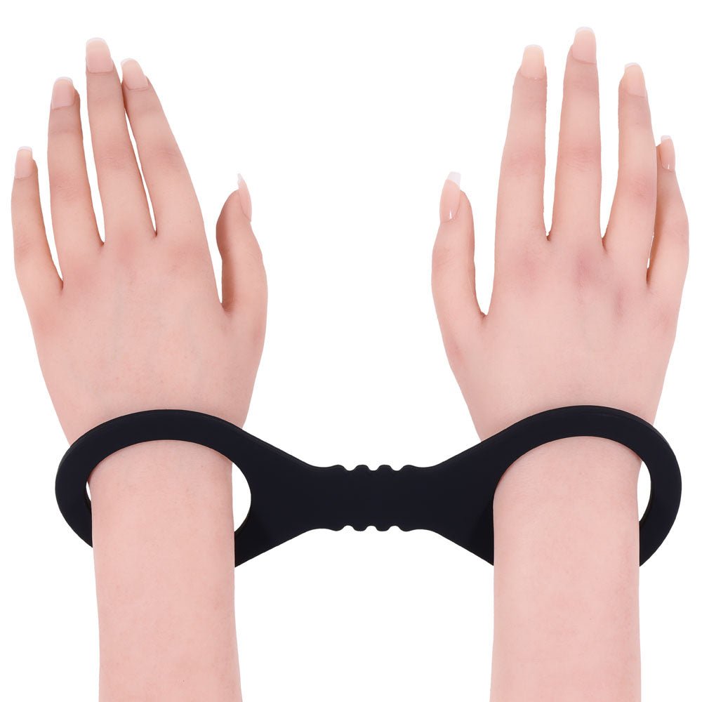 Sex & Mischief Shadow Small Silicone Cuffs - Black Small Restraints - BONDAGE - TOYS - Mr and Mrs D's