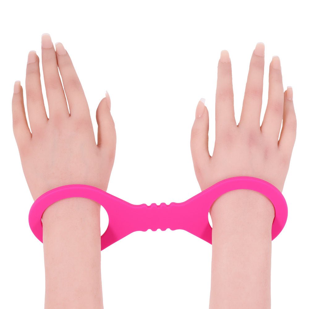 Sex & Mischief Small Hot Pink Silicone Cuffs - Hot Pink Small Restraints - BONDAGE - TOYS - Mr and Mrs D's