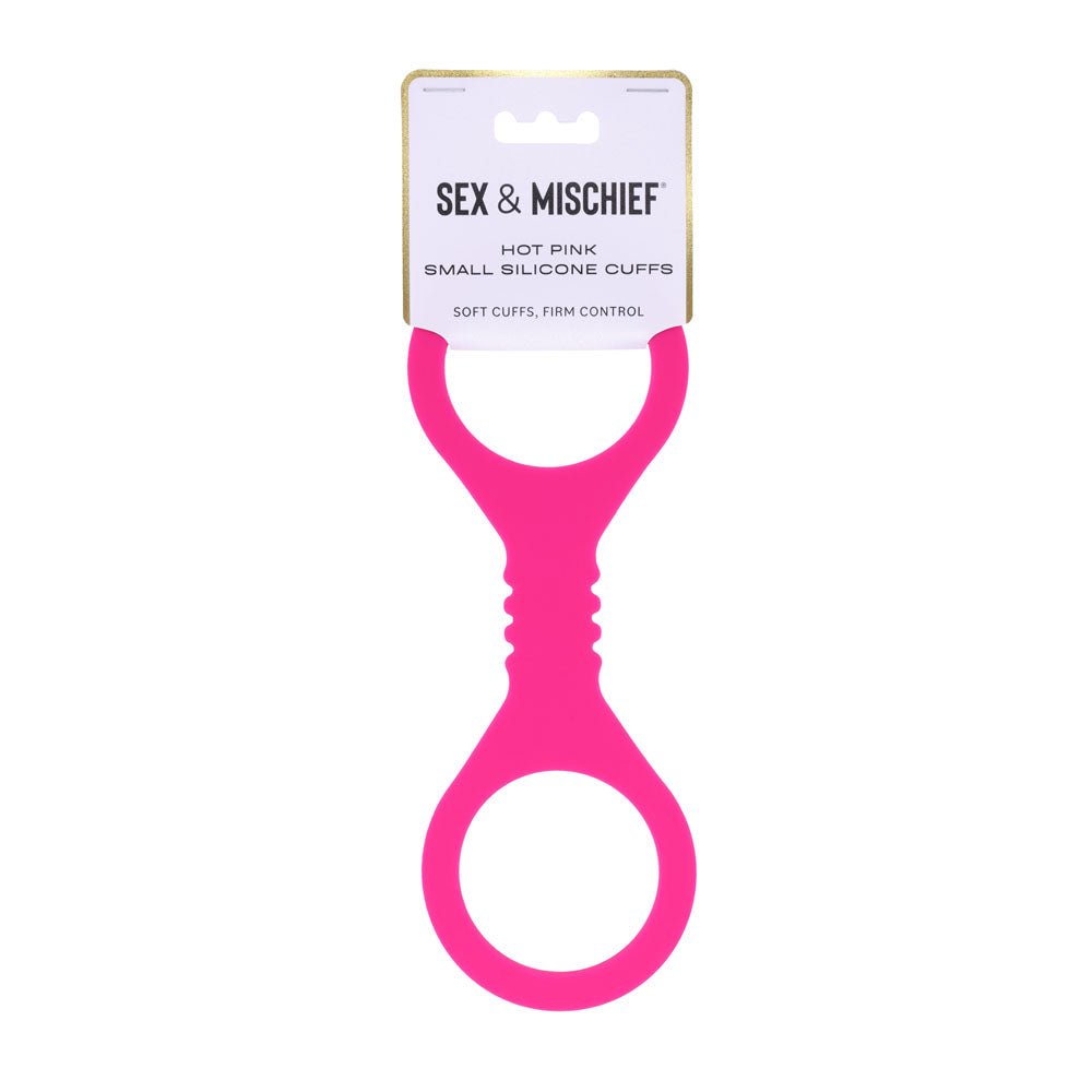 Sex & Mischief Small Hot Pink Silicone Cuffs - Hot Pink Small Restraints - BONDAGE - TOYS - Mr and Mrs D's