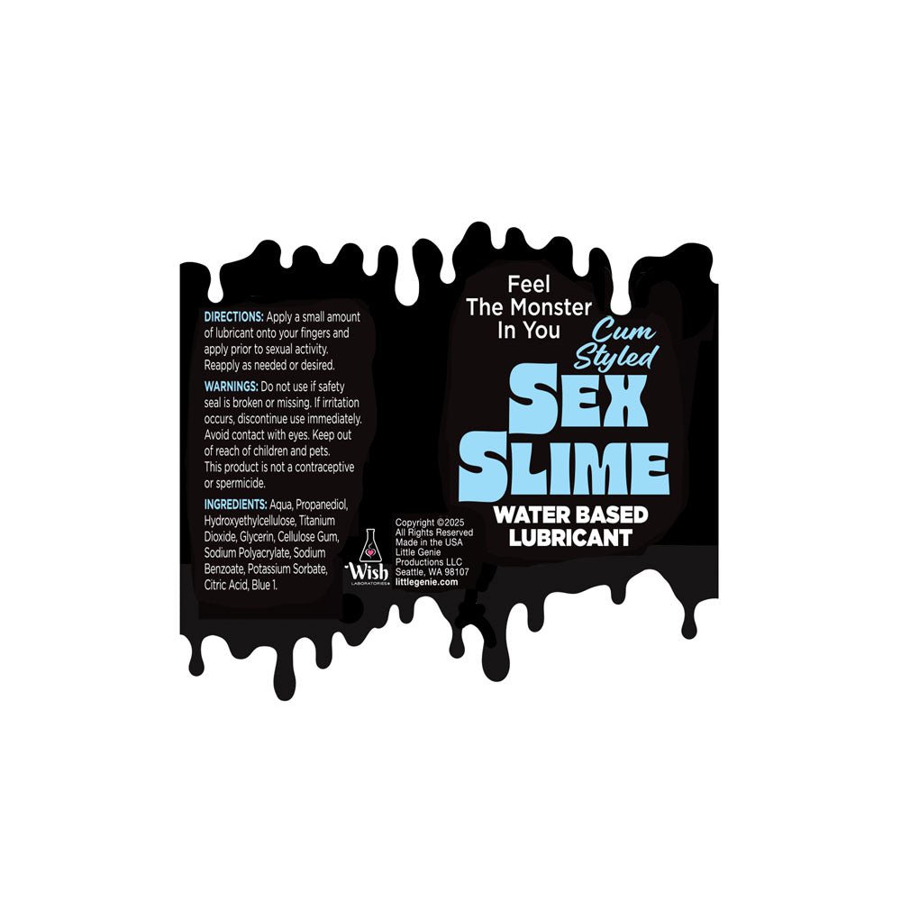 Sex Slime Cum Style Creature Lube Blue Water Based Lubricant - 120 ml Bottle - Mr and Mrs D's