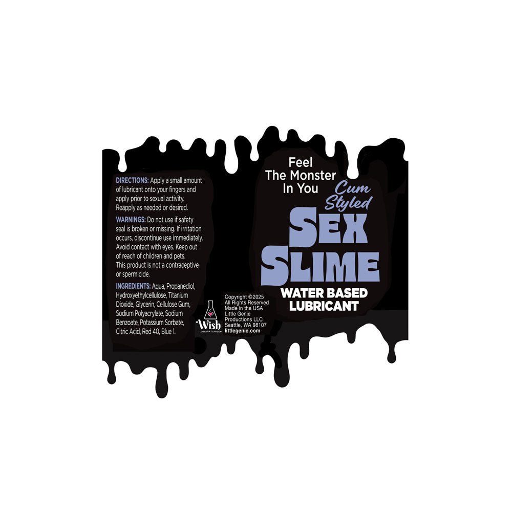 Sex Slime Cum Style Creature Lube - Purple Purple Water Based Lubricant - 60 ml Bottle - Mr and Mrs D's