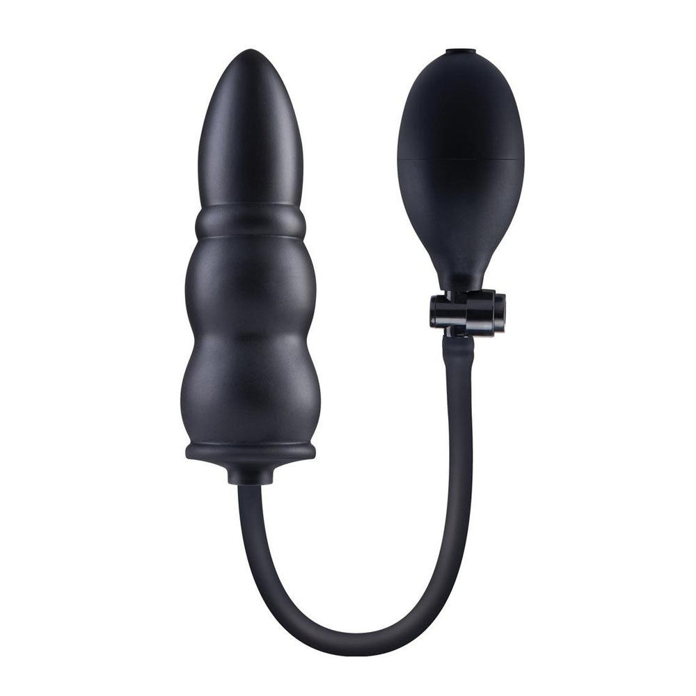 Size Up 5.5 Inch Ripple Inflatable Butt Plug - Black 15.2 cm - ANAL TOYS - Mr and Mrs D's