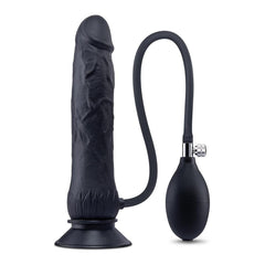 Size Up 7.5 Inch Inflatable Dildo with Balls - Black 20.3 cm Inflatable Dong - DONGS - Mr and Mrs D's
