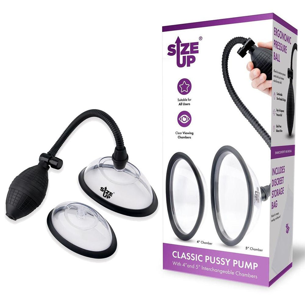Size Up Classic Pussy Pump with 2 Chambers - Vagina Pump with 2 Interchangeable Chambers - PUMPS - Mr and Mrs D's