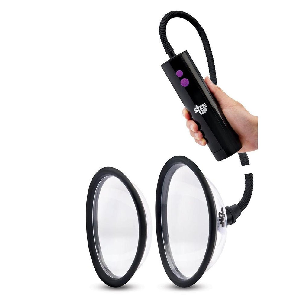 Size Up Rechargeable Power Plumper Pussy Pump - Clear USB Rechargeable Vagina Pump with Interchangeable Chambers - PUMPS - Mr and Mrs D's