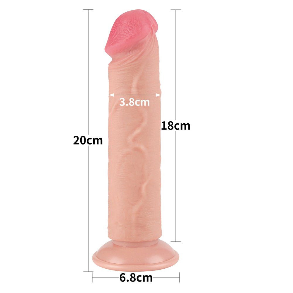 Sliding Skin Dual Layer Dong - Flesh 20 cm (8'') Dong with Flexible Skin - DONGS - Mr and Mrs D's