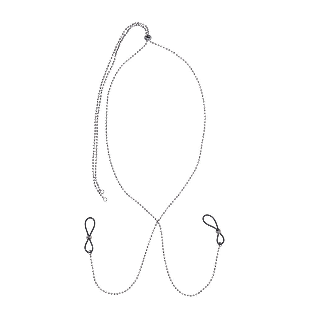 S&M Exs & Ohs Body Jewelry with Nipple Ties - Metal Chain with Nipple Ties - BONDAGE - TOYS - Mr and Mrs D's