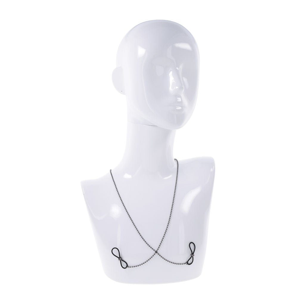 S&M Exs & Ohs Body Jewelry with Nipple Ties - Metal Chain with Nipple Ties - BONDAGE - TOYS - Mr and Mrs D's