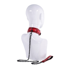 S&M Exs & Ohs Collar and Leash - Red Neck Restraint - BONDAGE - TOYS - Mr and Mrs D's