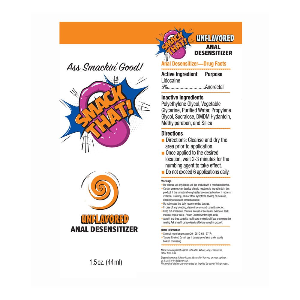 Smack That! Anal Desensitiser - Unflavoured - Unflavoured Anal Desensitiser - 44 ml Tube - Mr and Mrs D's
