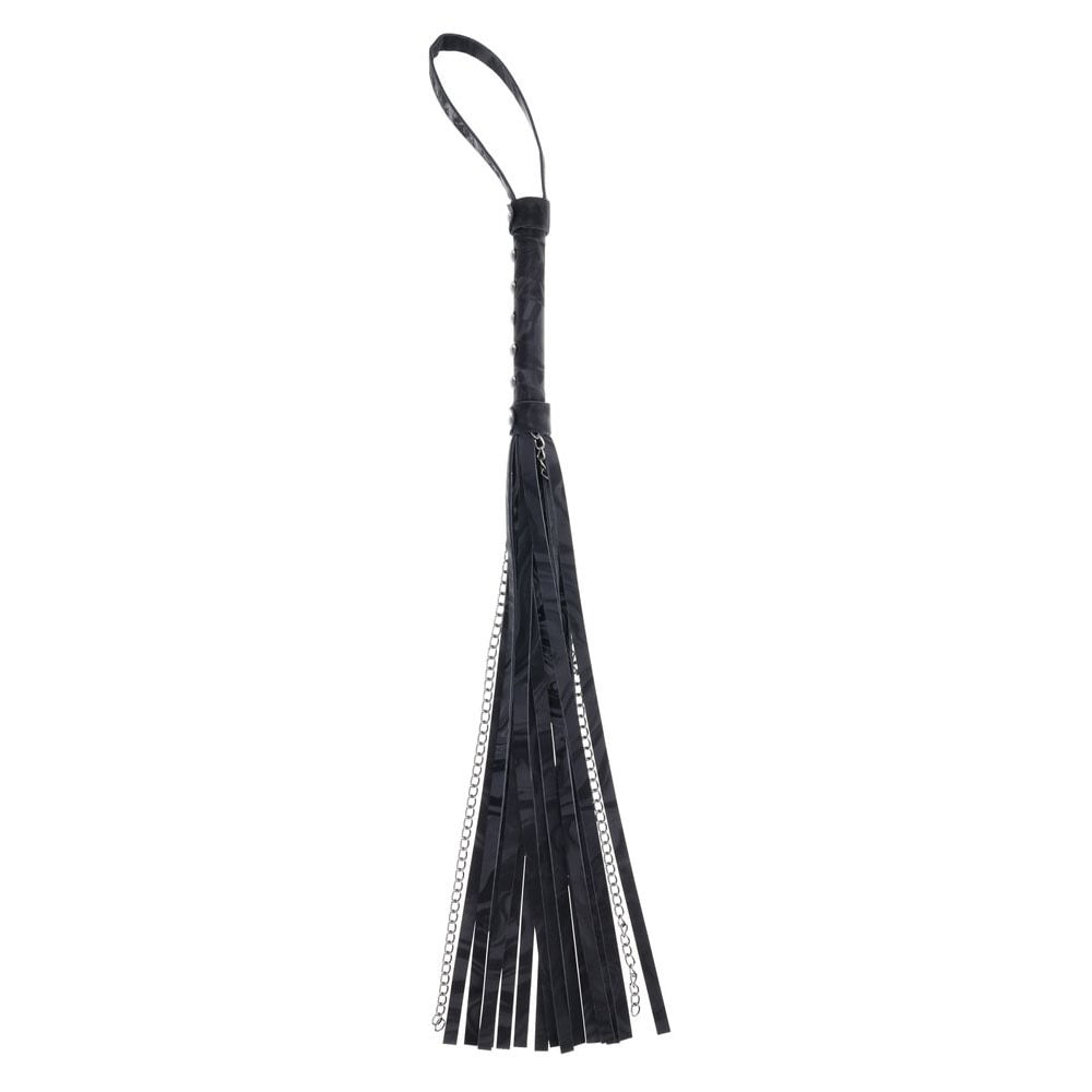 SPORTSHEETS Velvet Noir Chain Flogger - Black 43 cm Flogger Whip - Mr and Mrs D's
