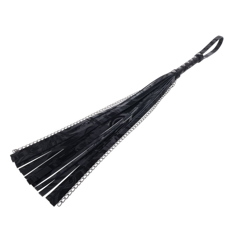 SPORTSHEETS Velvet Noir Chain Flogger - Black 43 cm Flogger Whip - Mr and Mrs D's