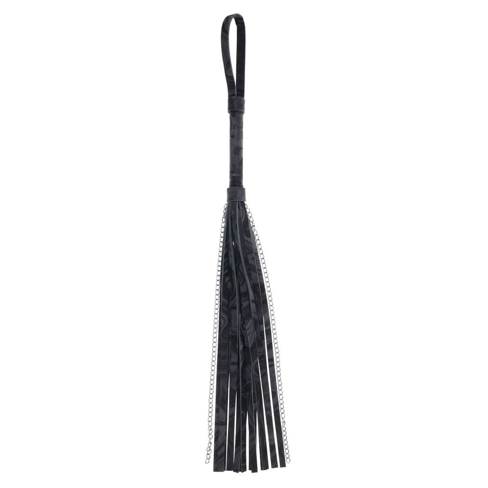 SPORTSHEETS Velvet Noir Chain Flogger - Black 43 cm Flogger Whip - Mr and Mrs D's