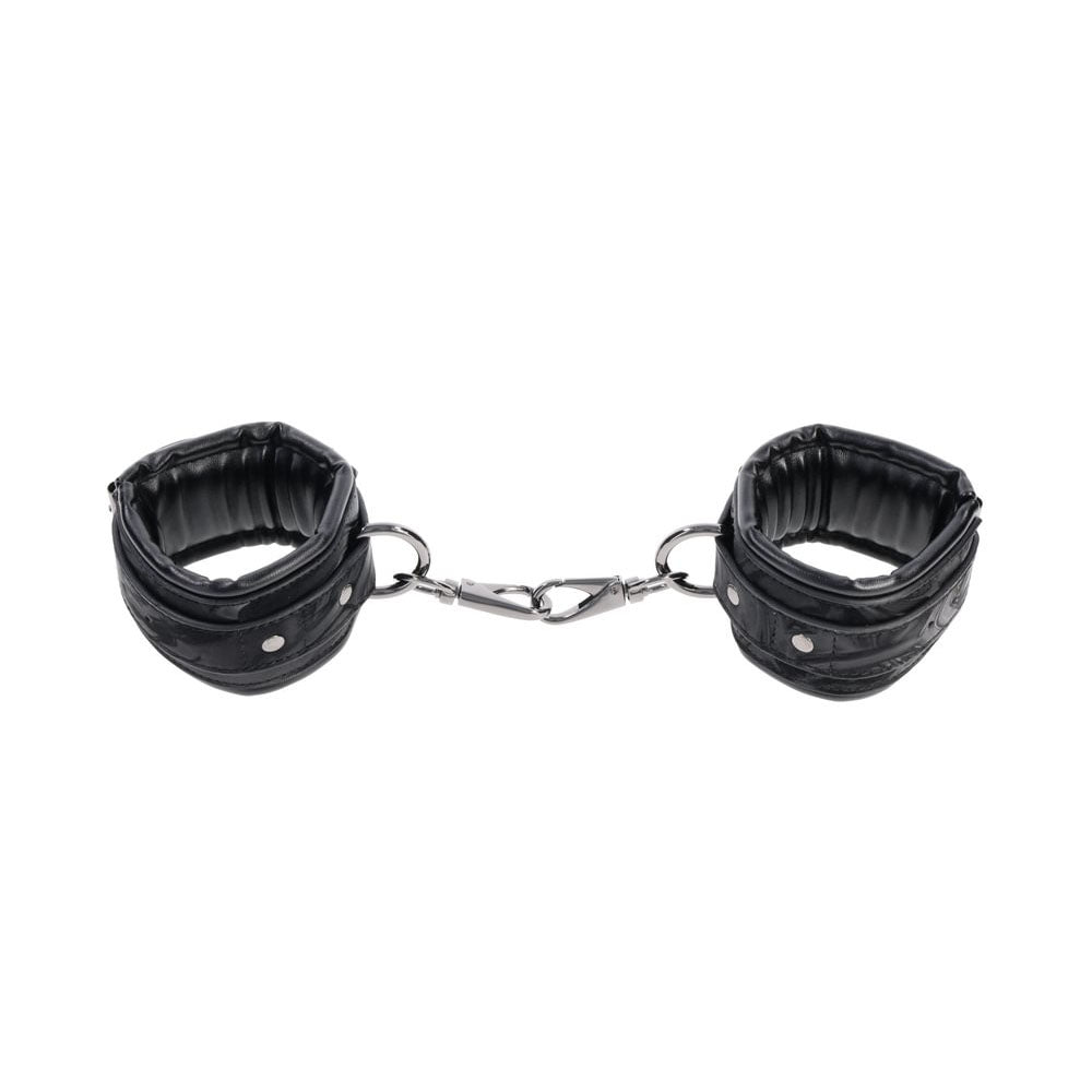 SPORTSHEETS Velvet Noir Handcuffs - Black Adjustable Cuff Restraints - Mr and Mrs D's