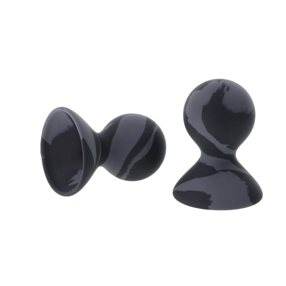 SPORTSHEETS Velvet Noir Silicone Nipple Suckers - Black/Grey Nipple Suckers - Set of 2 - BONDAGE - TOYS - Mr and Mrs D's