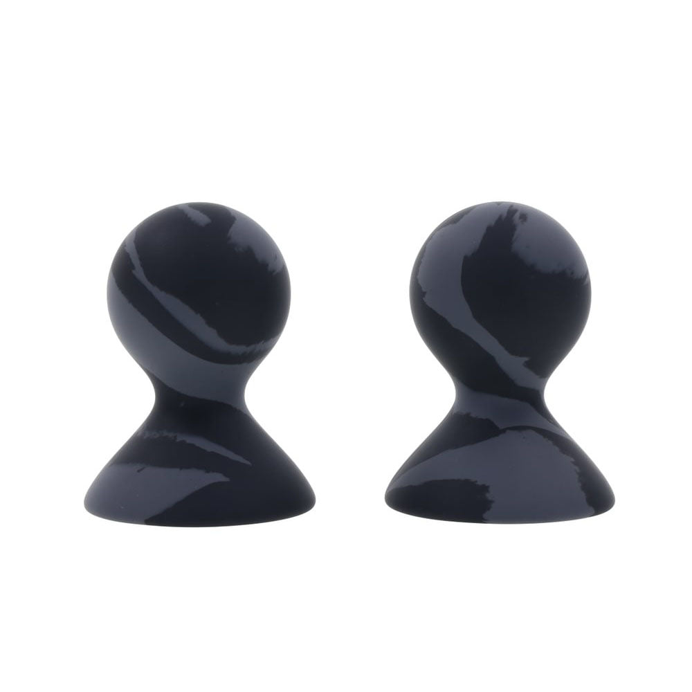 SPORTSHEETS Velvet Noir Silicone Nipple Suckers - Black/Grey Nipple Suckers - Set of 2 - BONDAGE - TOYS - Mr and Mrs D's