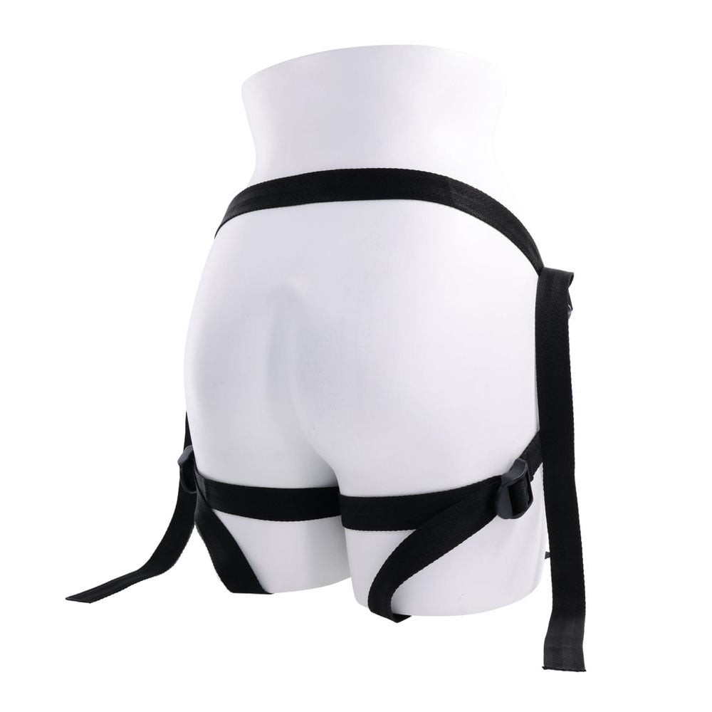 SPORTSHEETS Velvet Noir Strap On - Black Adjustable Strap - On Harness (No Probe Included) - Mr and Mrs D's