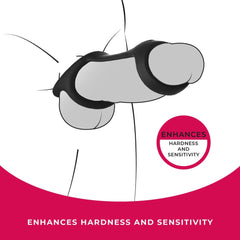 Strap The Balls - Black Cock Strap with Ball Stretcher - COCK RINGS - Mr and Mrs D's