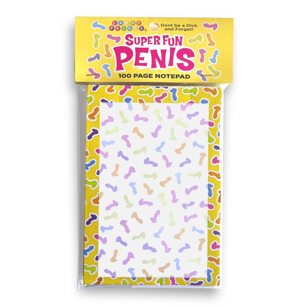 Super Fun Penis Notepad - Novelty Notepad - 100 Pages - Mr and Mrs D's