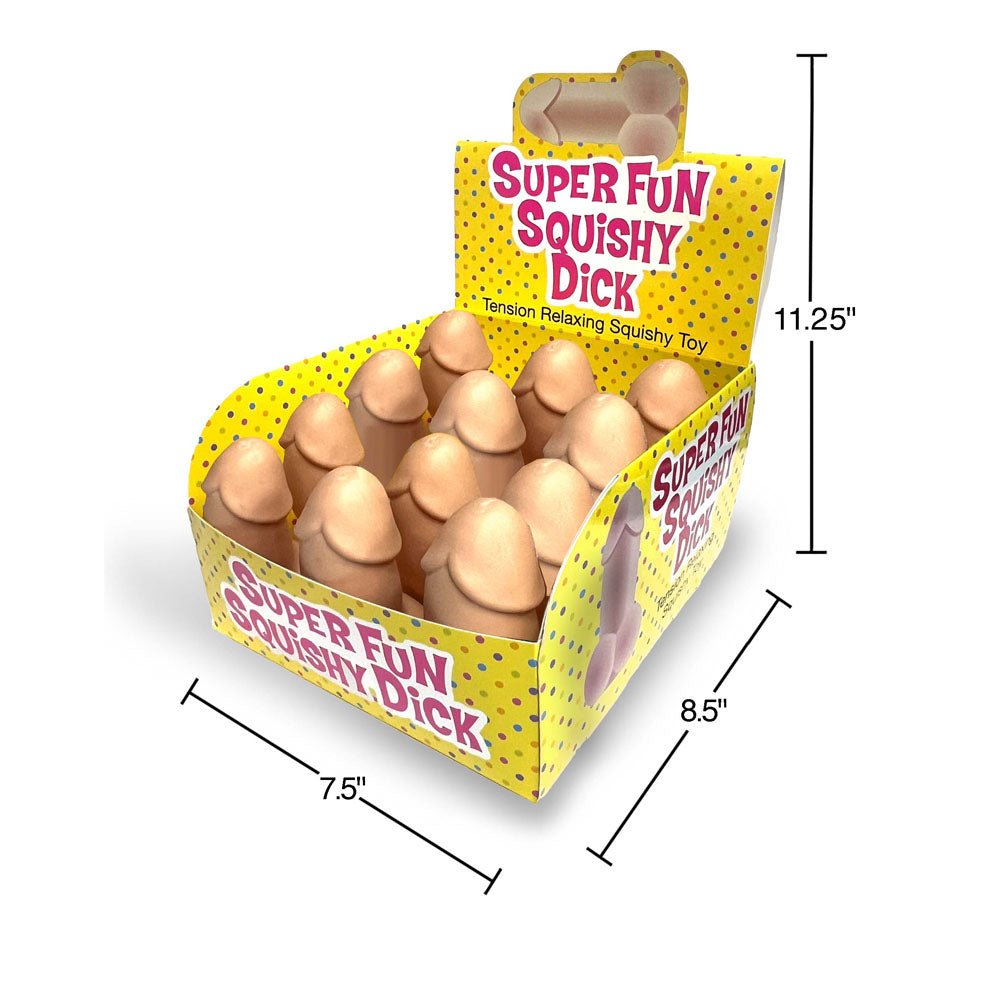 Super Fun Squishy Dick - Counter Display - Novelty Stress Penis - Counter Display of 12 - NOVELTIES - Mr and Mrs D's