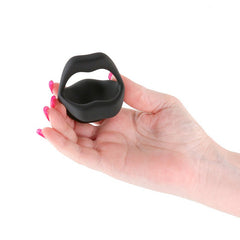 Techno - Strobe - Black - Black USB Rechargeable Vibrating Cock Ring with App Control - COCK RINGS - Mr and Mrs D's