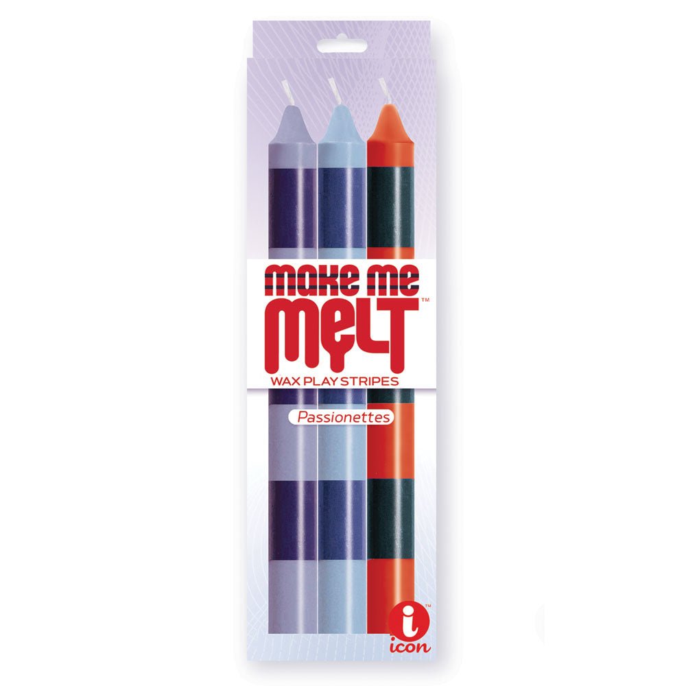 The 9's Make Me Melt Drip Candle 3 - Pk, Passionettes - Passion Coloured Drip Candles - 3 Pack - CANDLES - Mr and Mrs D's