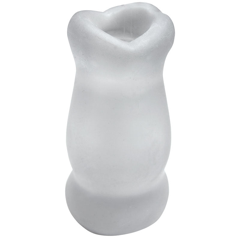 White ceramic vase with a unique design on a white background