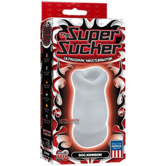 Doc Johnson Super Sucker ultra thin masturbator packaging on a white background