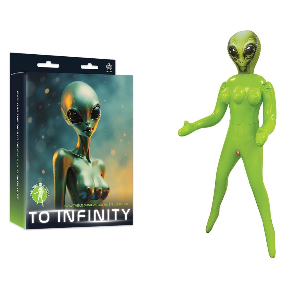 To Infinity - Green Inflatable Squatting Alien Love Doll - DOLLS - Mr and Mrs D's