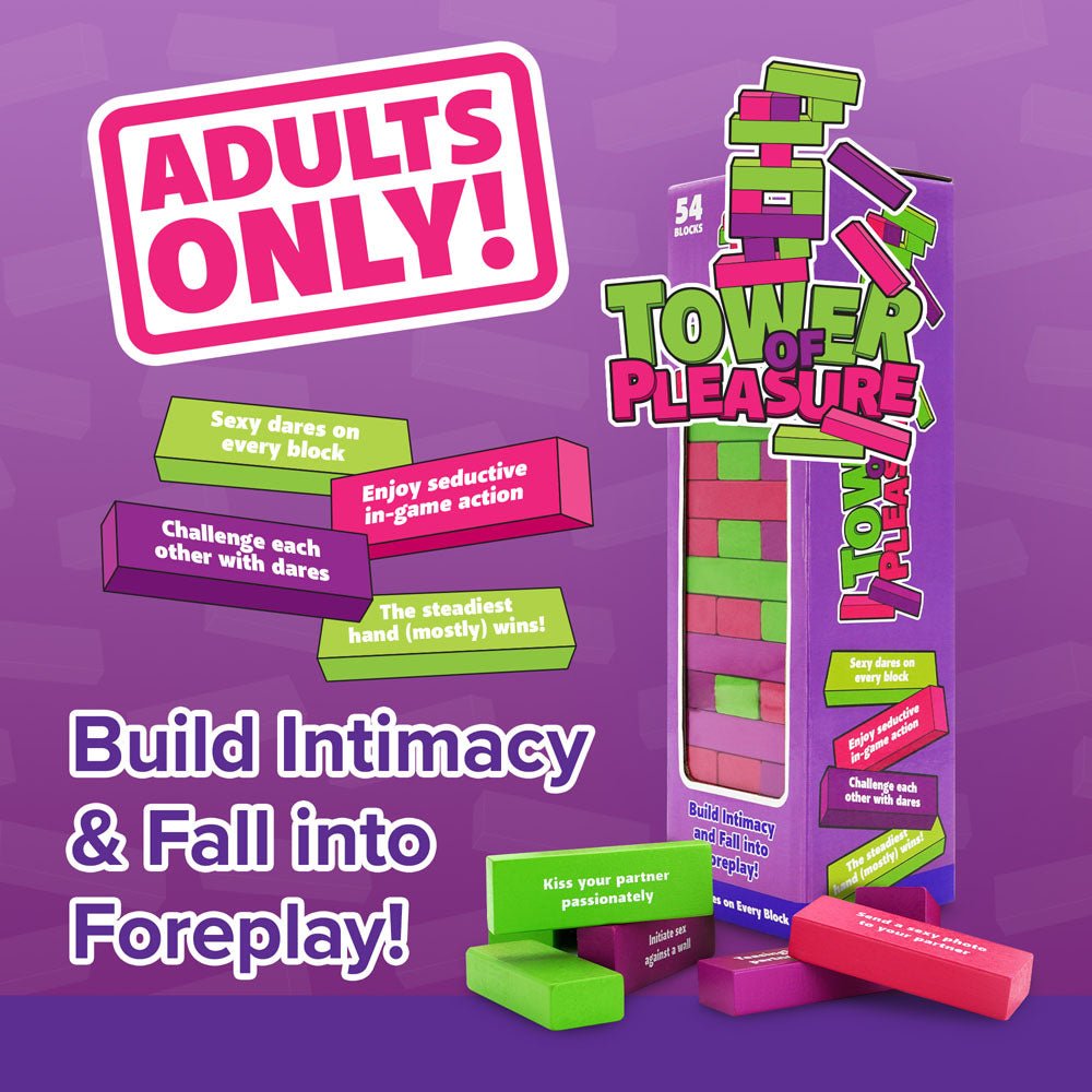 Tower of Pleasure - Couples Tumbling Tower Game Adult Jenga - GAMES - Mr and Mrs D's