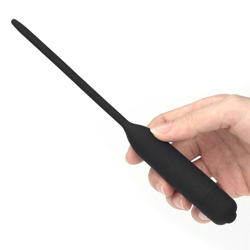 Ultimate Silicone Vibrating Urethral Dilator - Black Vibrating Urethral Sound - BONDAGE - TOYS - Mr and Mrs D's