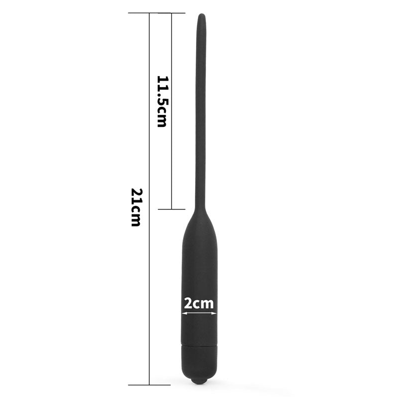 Ultimate Silicone Vibrating Urethral Dilator - Black Vibrating Urethral Sound - BONDAGE - TOYS - Mr and Mrs D's