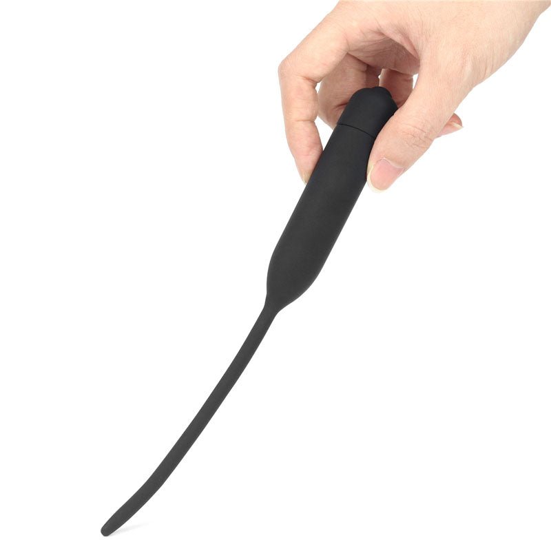Ultimate Silicone Vibrating Urethral Dilator - Black Vibrating Urethral Sound - BONDAGE - TOYS - Mr and Mrs D's