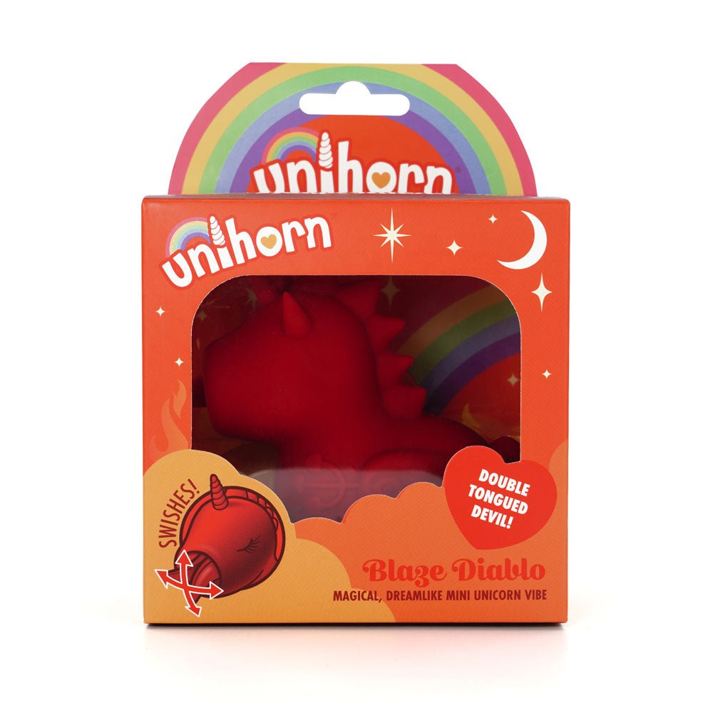 Unihorn - Blaze Diablo - Red USB Rechargeable Forked Tongue Flicking Stimulator - Mr and Mrs D's