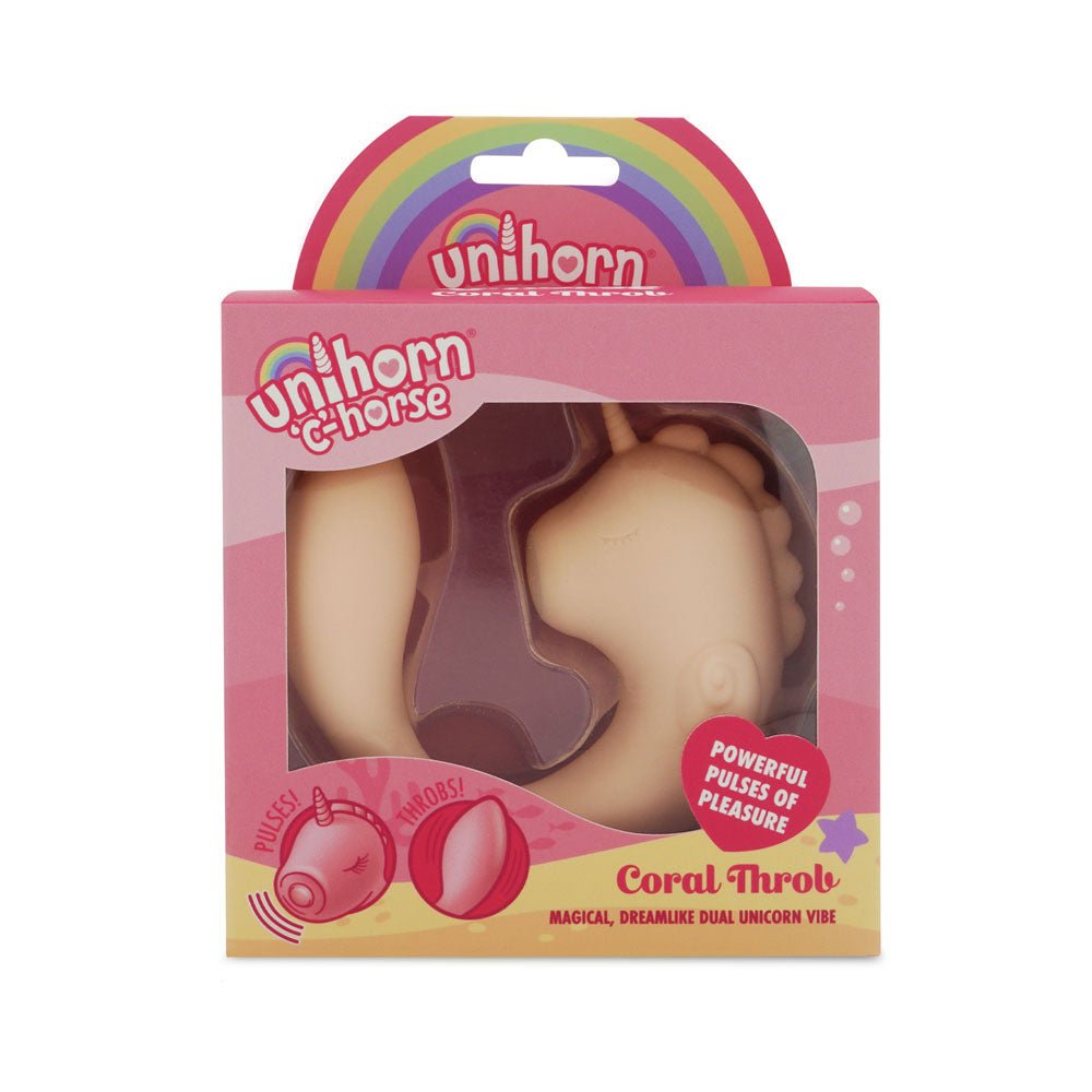 Unihorn - C Horse - Coral Throb - Coral USB Rechargeable Dual Unicorn Vibrator - Mr and Mrs D's