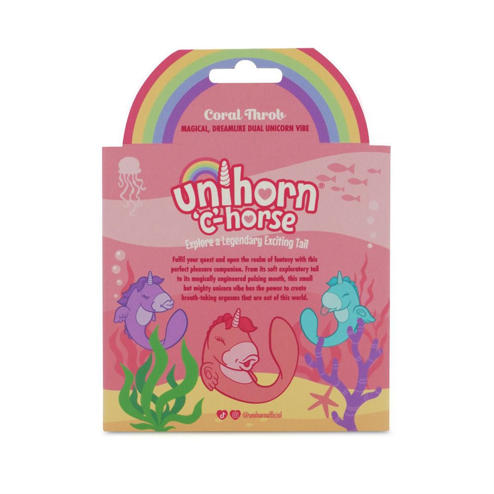 Unihorn - C Horse - Coral Throb - Coral USB Rechargeable Dual Unicorn Vibrator - VIBRATORS - Mr and Mrs D's