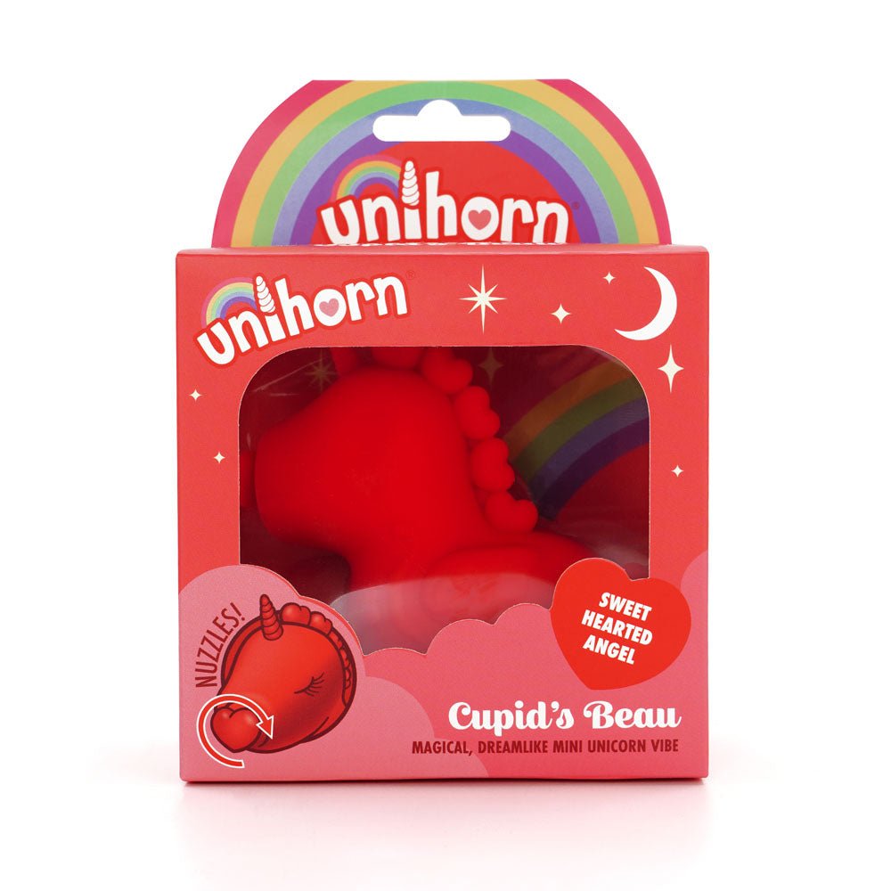 Unihorn - Cupid's Beau - Red USB Rechargeable Heart Nosed Stimulator - Mr and Mrs D's