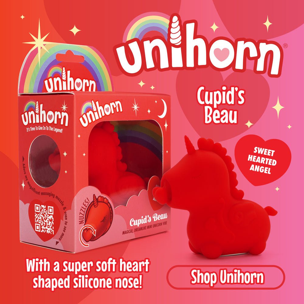 Unihorn - Cupid's Beau - Red USB Rechargeable Heart Nosed Stimulator - STIMULATORS - Mr and Mrs D's