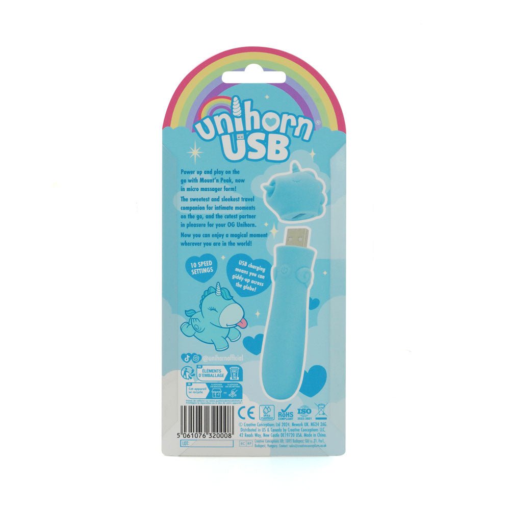 Unihorn - USB Bullet - Mount'n Peak - Teal USB Rechargeable Vibrating Bullet - Mr and Mrs D's