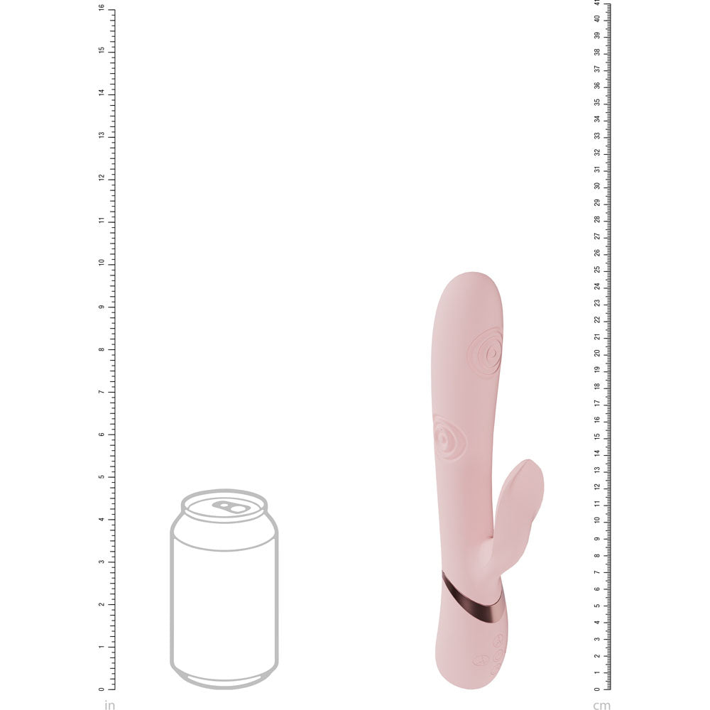 VIVE Fronda - Pink - Pink 25 cm USB Rechargeable Tapping Rabbit Vibrator - Mr and Mrs D's