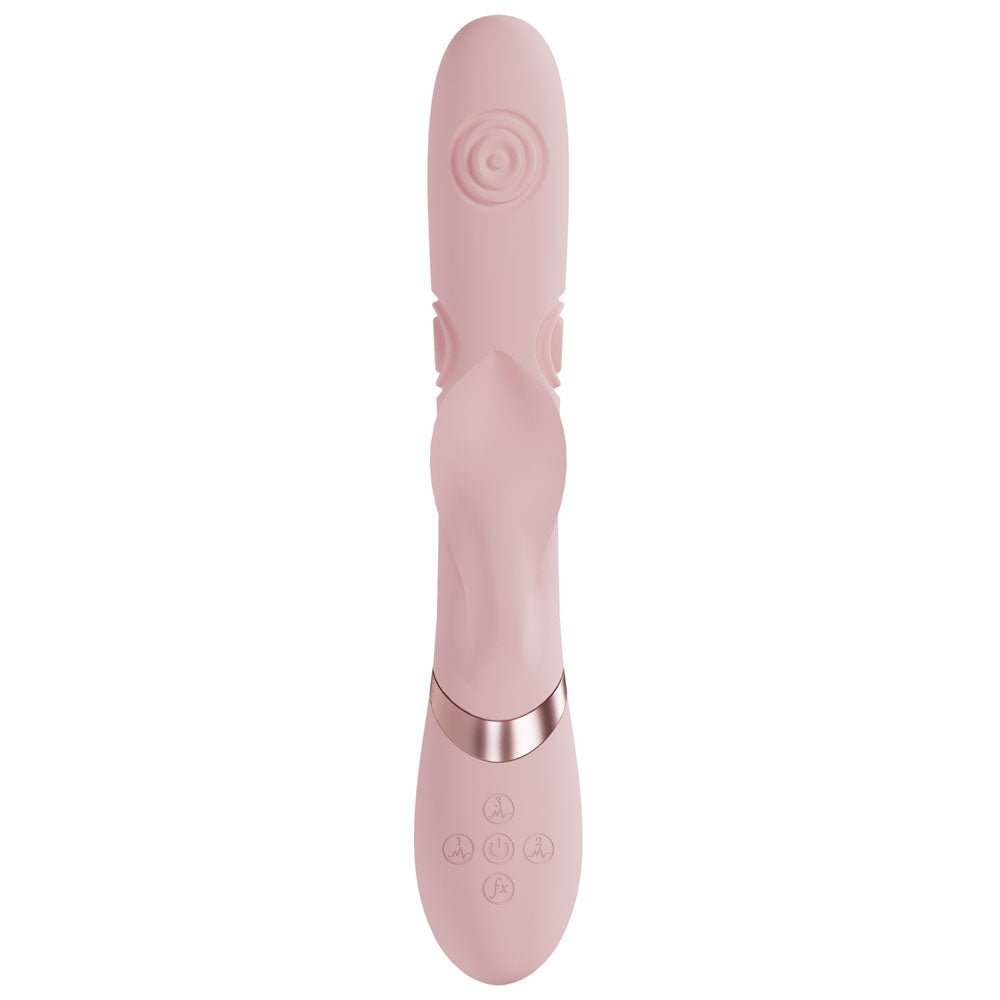 VIVE Fronda - Pink - Pink 25 cm USB Rechargeable Tapping Rabbit Vibrator - Mr and Mrs D's