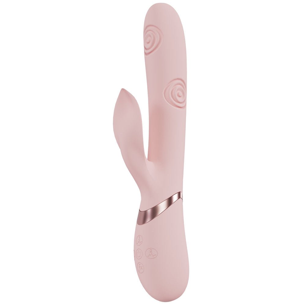 VIVE Fronda - Pink - Pink 25 cm USB Rechargeable Tapping Rabbit Vibrator - Mr and Mrs D's