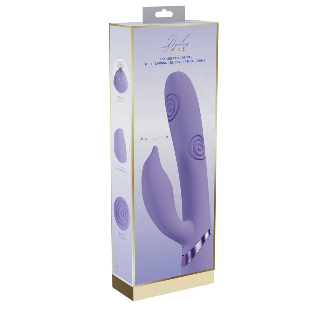 VIVE Pallina - Purple - Purple 25 cm USB Rechargeable Tapping Rabbit Vibrator - Mr and Mrs D's