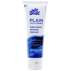 Wet Stuff Plain Water Based Lubricant with Vitamin E - 100 gram Tube - Mr and Mrs D's