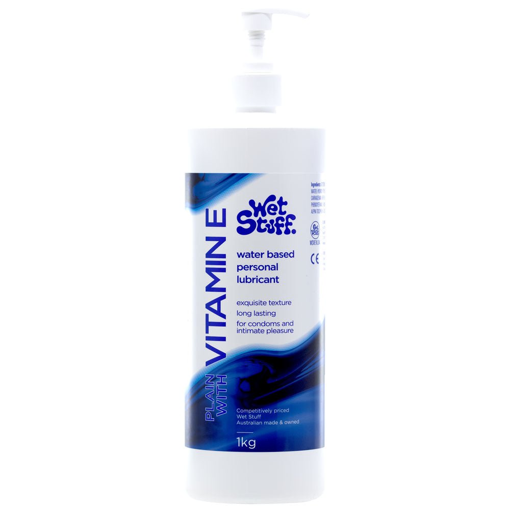 Wet Stuff Plain Water Based Lubricant with Vitamin E - 1kg Pump - Mr and Mrs D's