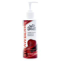 Wet Stuff Strawberry - 270g Pump - Strawberry Flavoured Water Based Lubricant - 270 gram Pump Bottle - Mr and Mrs D's