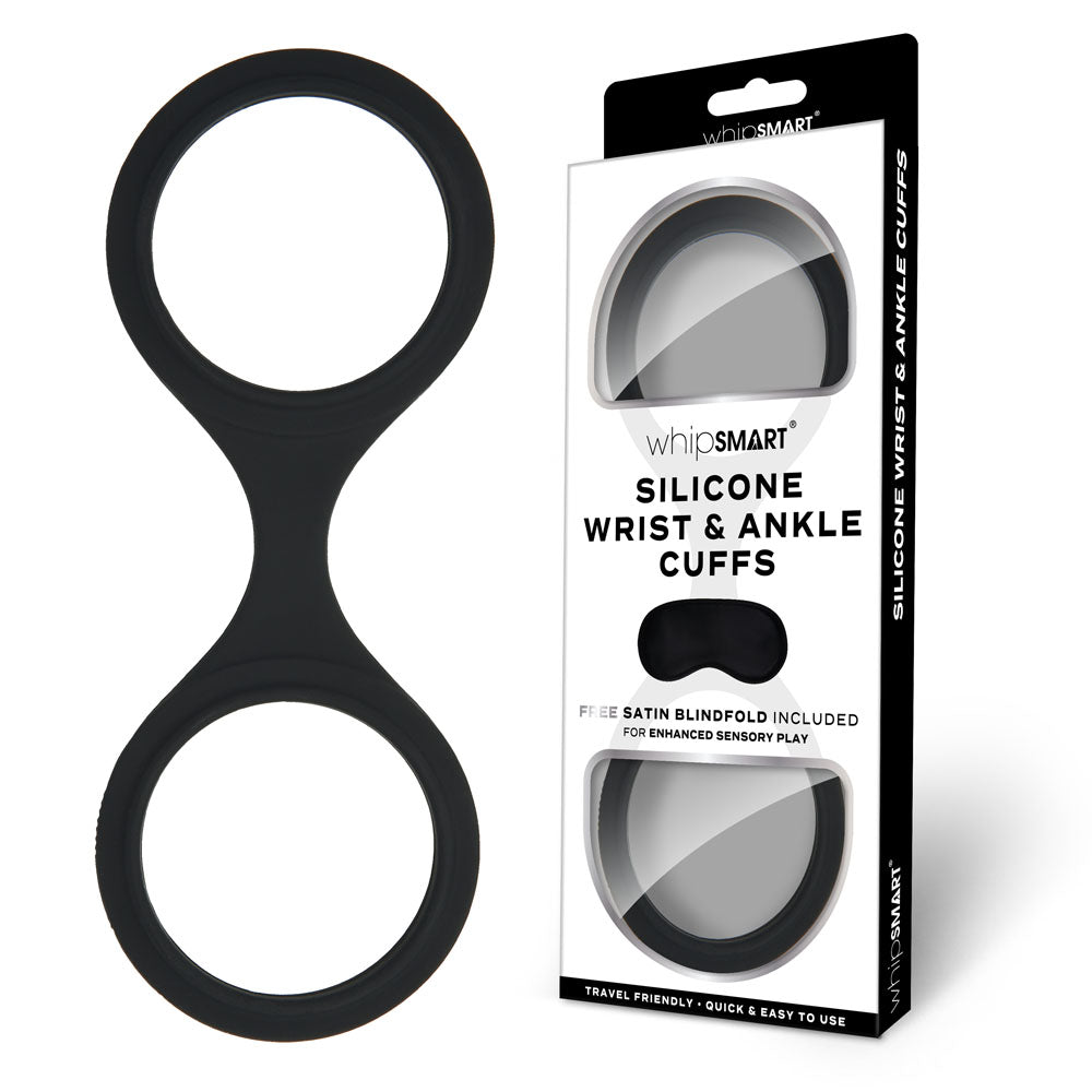 WhipSmart Silicone Wrist & Ankle Cuffs - Black - Mr and Mrs D's