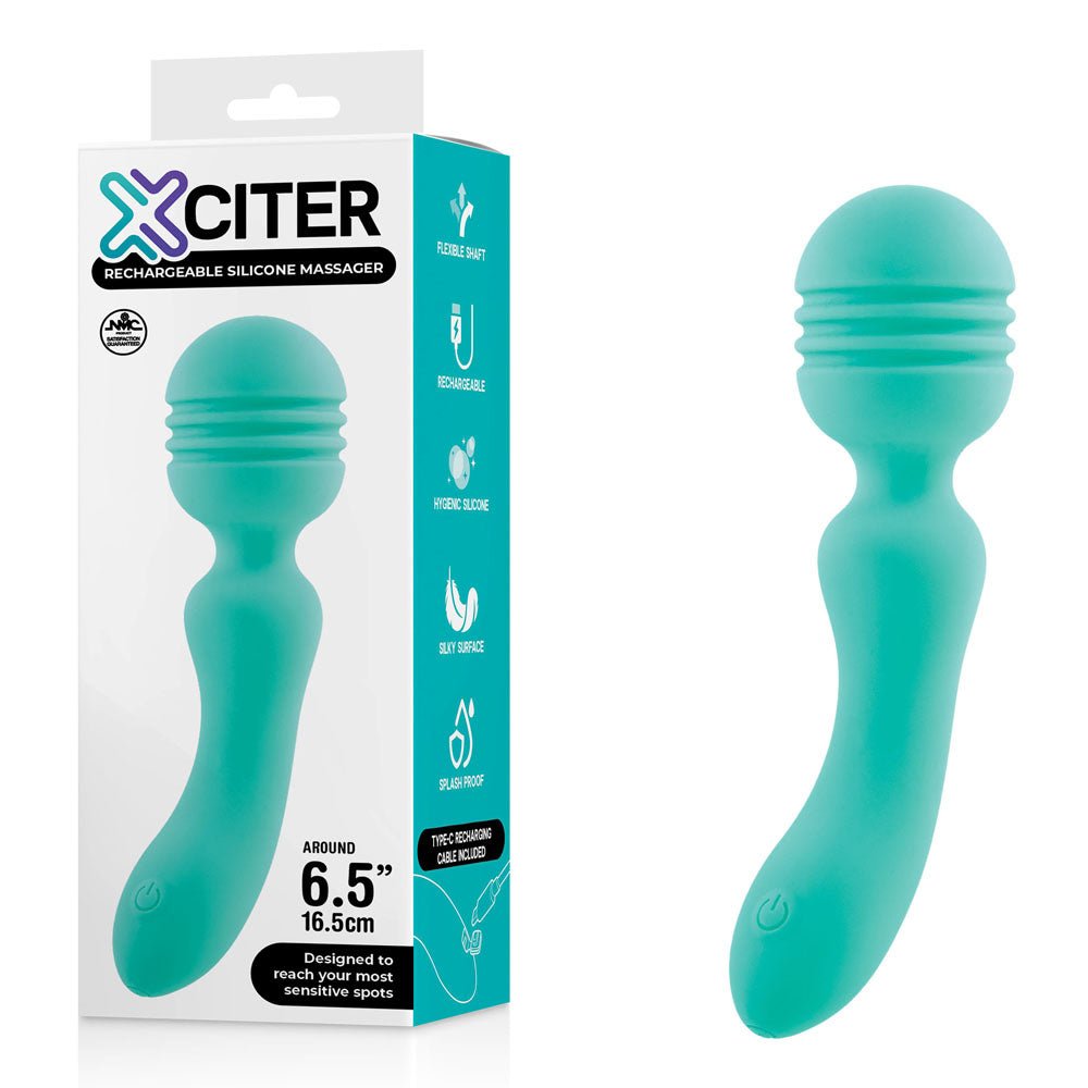 Xciter - Teal - Teal 16.5 cm USB Rechargeable Massage Wand - Mr and Mrs D's